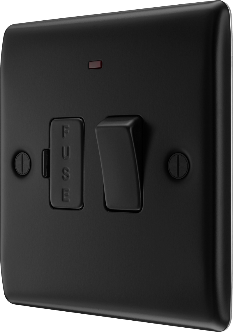 BG Electrical Nexus Metal Matt Black - Switched and fused with indicator