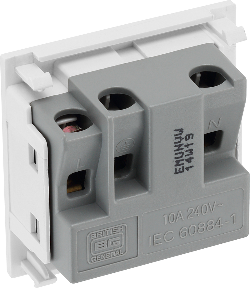 BG Electrical Euro Module - Universal unswitched socket