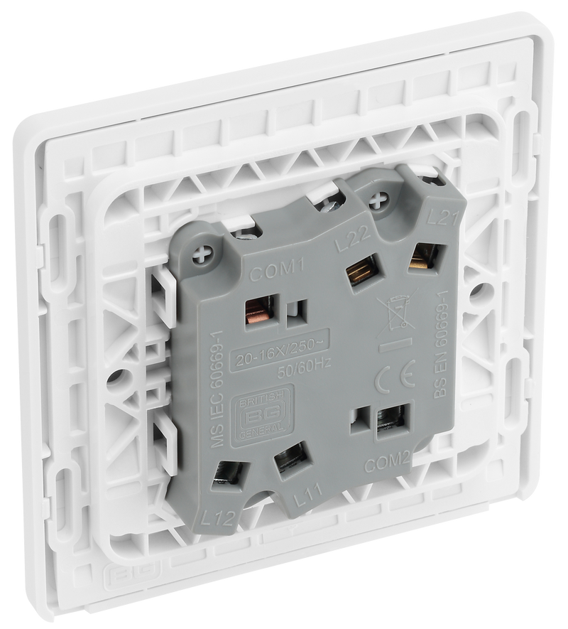 BG Electrical Evolve Pearlescent White - Double, 2 way switch