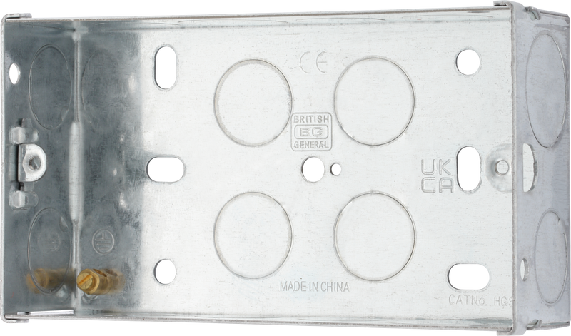 BG Electrical Contractor - Steel Knockout Box, Double, 35mm