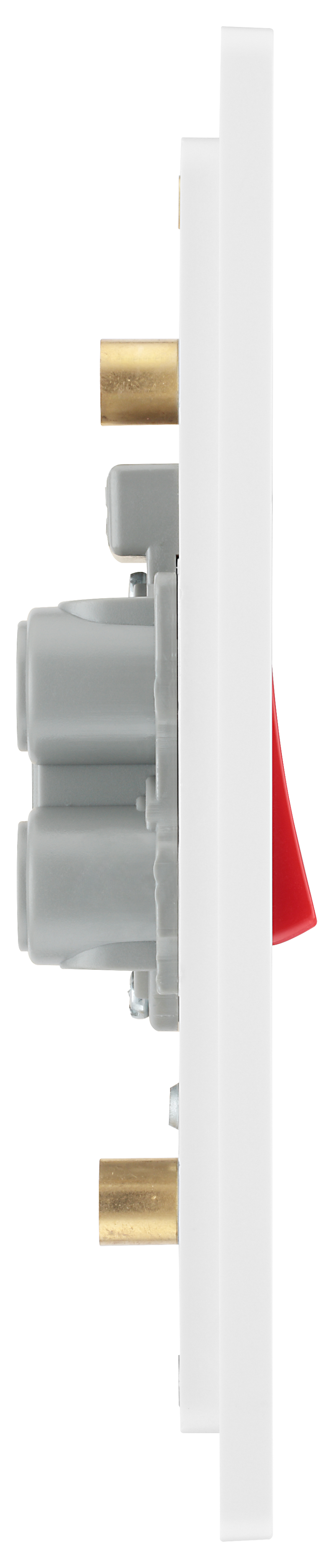BG Electrical Evolve Brushed Steel - 45A, double pole, large plate, with indicator