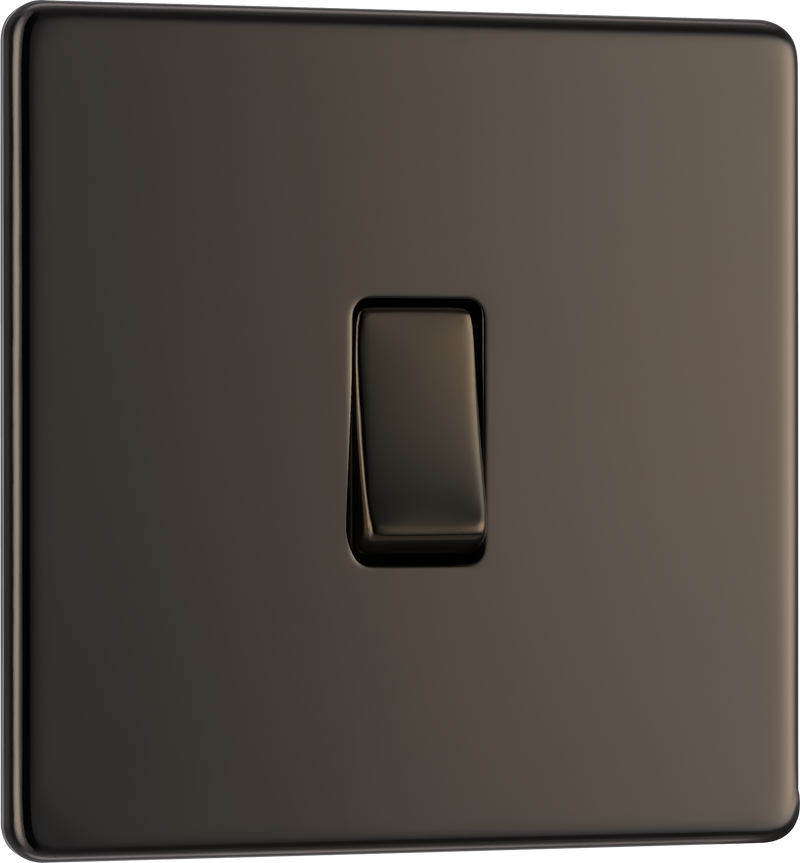 BG Electrical Flatplate Screwless Black Nickel - Intermediate switch