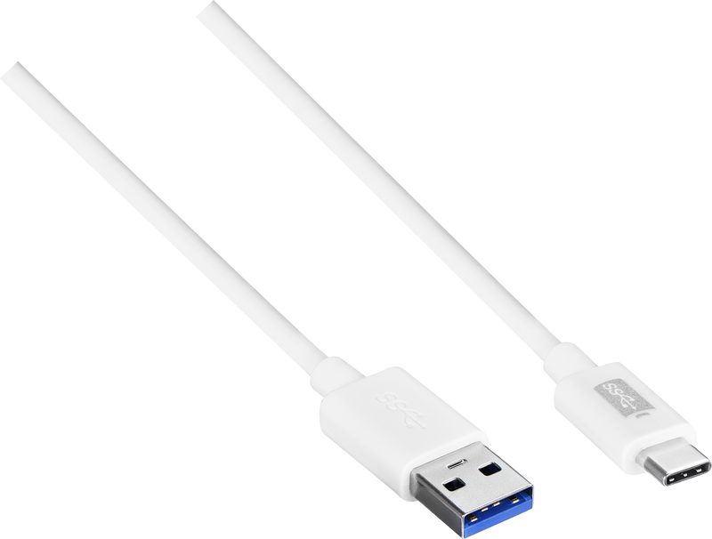 Masterplug USB - USB A to C, 1m, 18W, 5GBPS, White