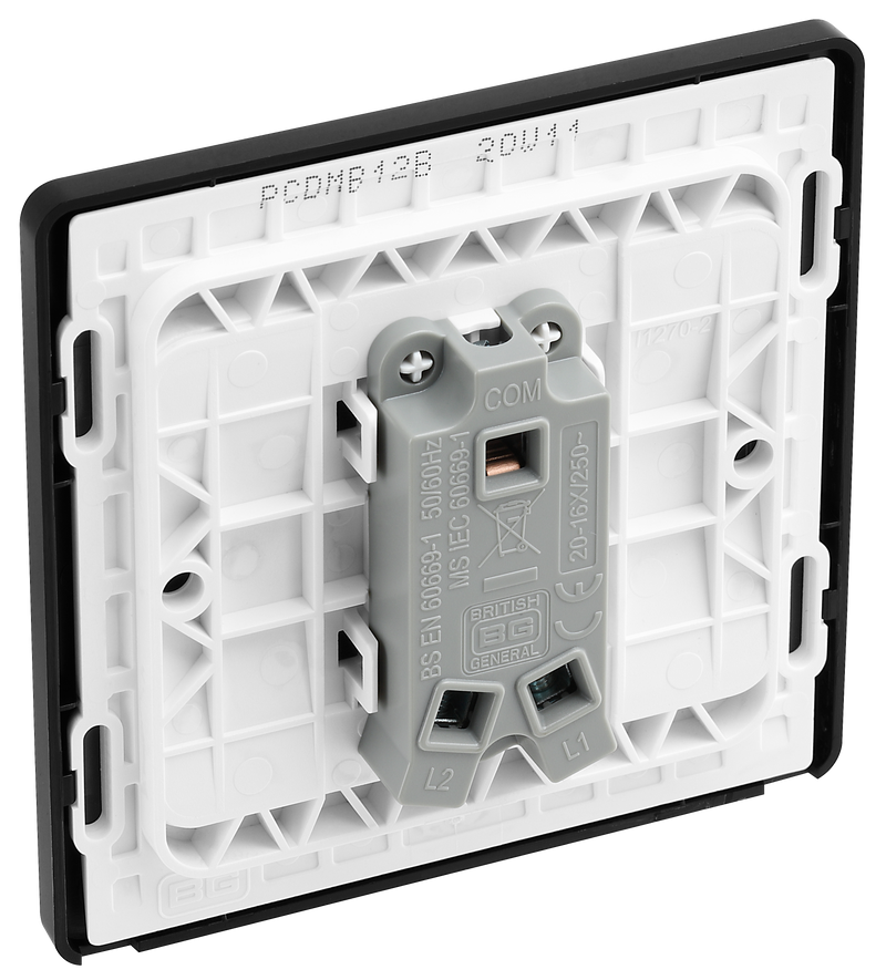 BG Electrical Evolve Matt Black - Single, 2 way switch