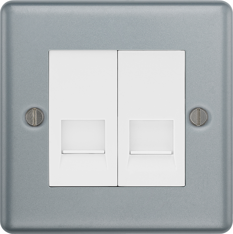 BG Electrical Metal Clad - Double, telephone socket, secondary
