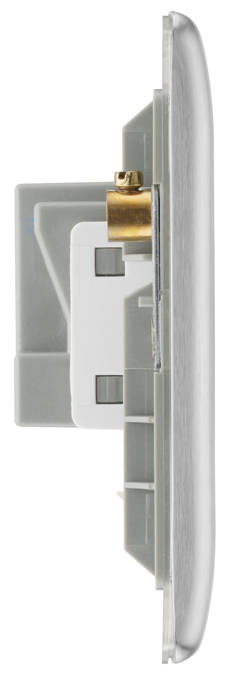 BG Electrical Nexus Metal Brushed Steel - Double, unswitched
