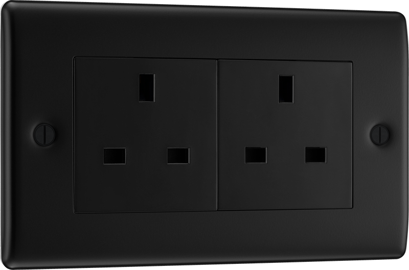 BG Electrical Nexus Metal Matt Black - Double unswitched, double pole