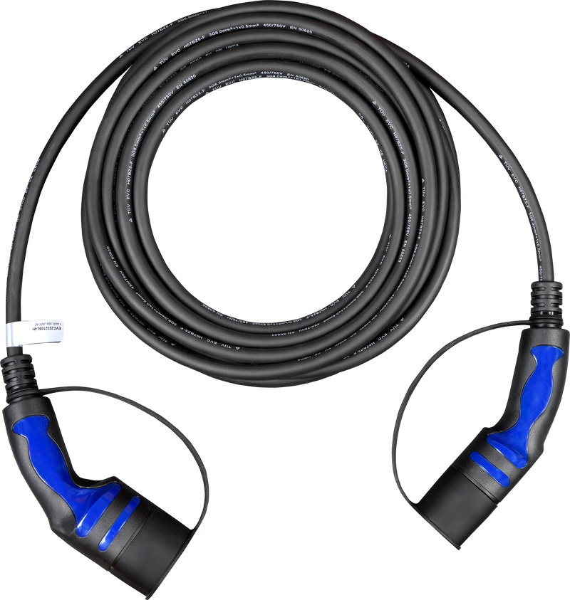 Sync Energy EV Cables - EV Charging Cable, Mode 3 Type 2, 7.4kW Single Phase - 10 Metres