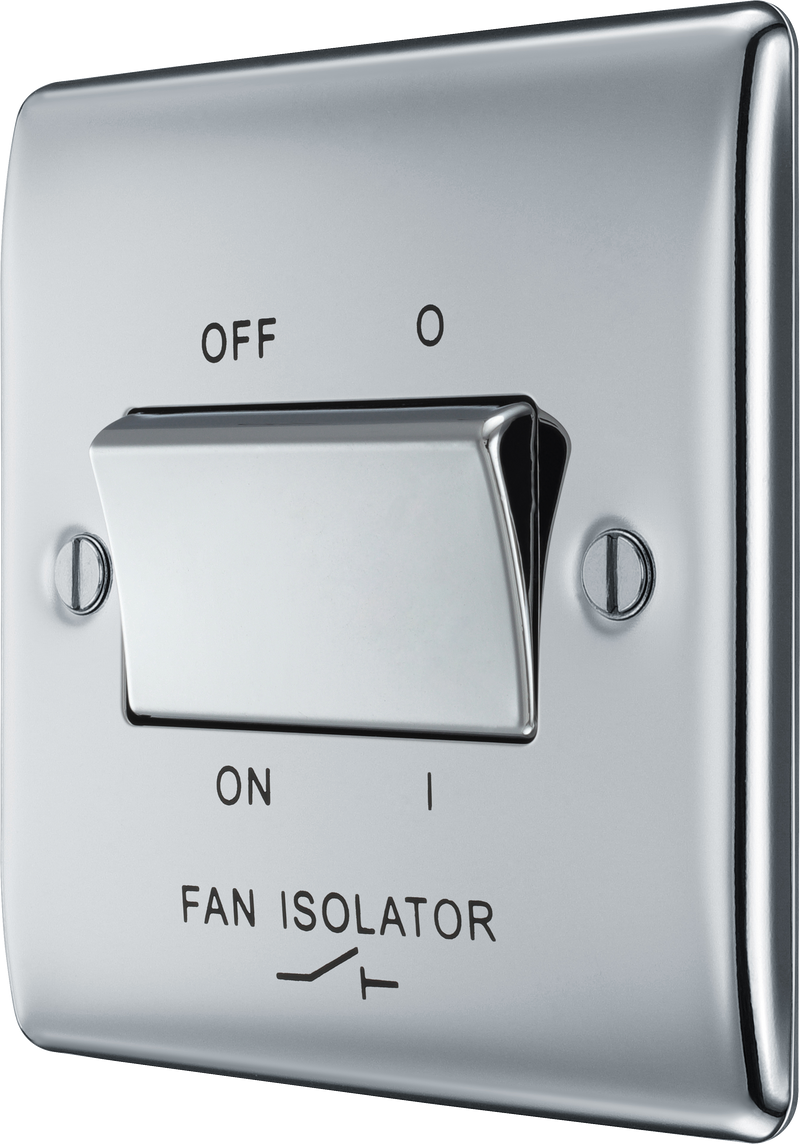 BG Electrical Nexus Metal Polished Chrome - Triple pole fan isolator