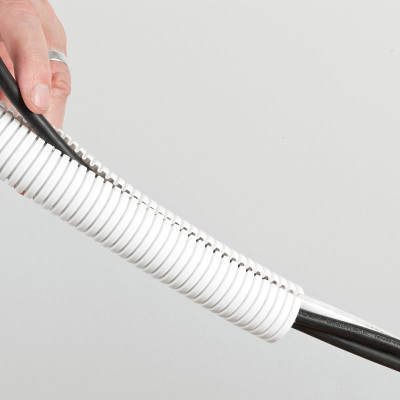 D-Line Cable Tidy - Cable Tidy Tube, White - 1.1m, 32mm dia.