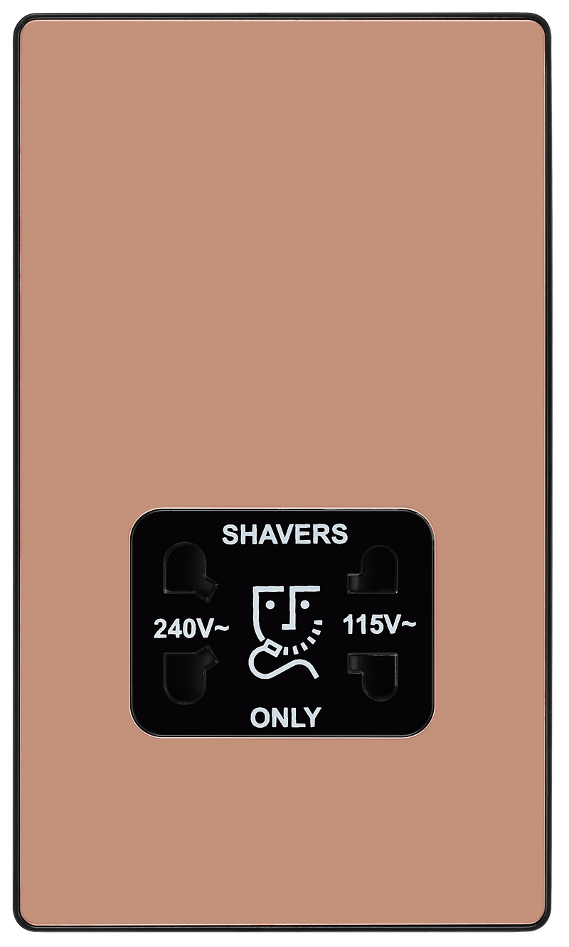 BG Electrical Evolve Polished Copper - 115/240V dual voltage shaver socket
