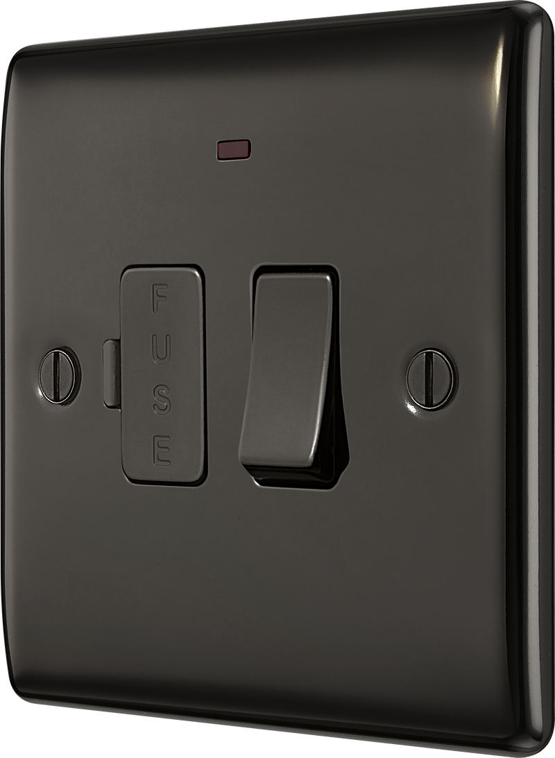 BG Electrical Nexus Metal Black Nickel - Switched and fused with indicator