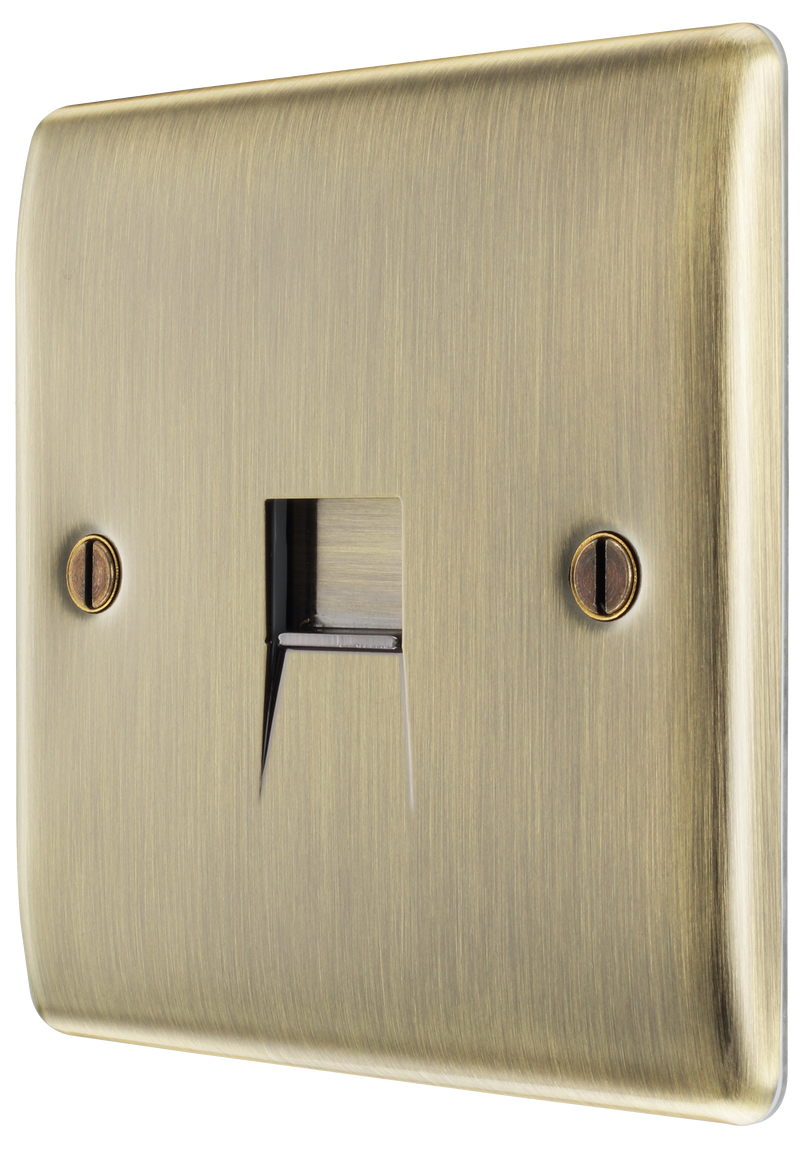 BG Electrical Nexus Metal Antique Brass - Single, telephone socket, secondary
