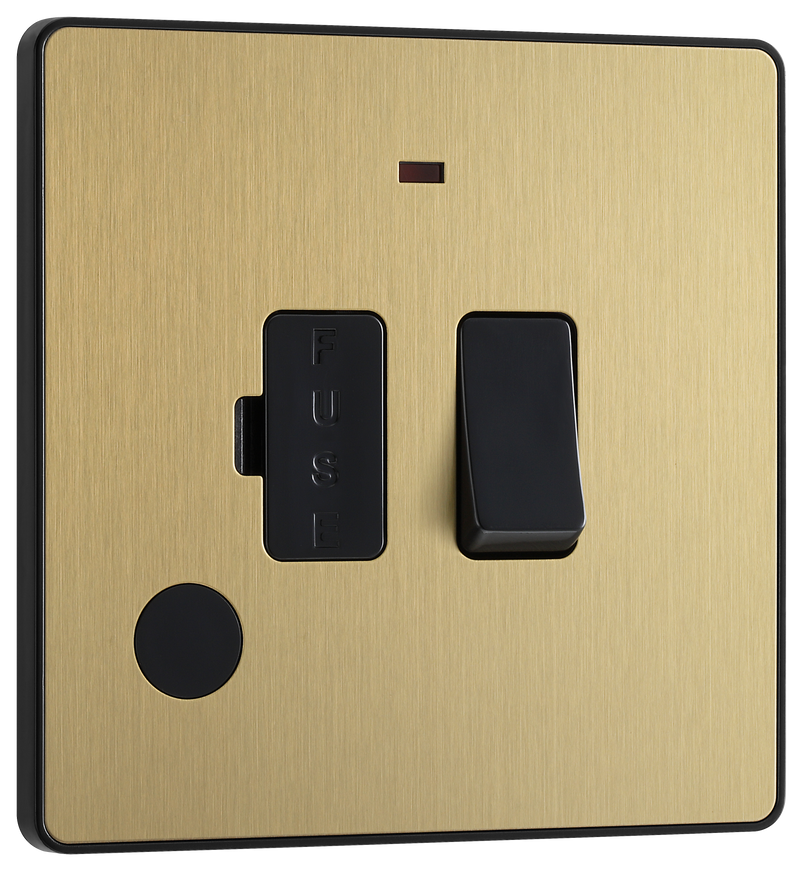 BG Electrical Evolve Satin Brass - Switched and fused with indicator