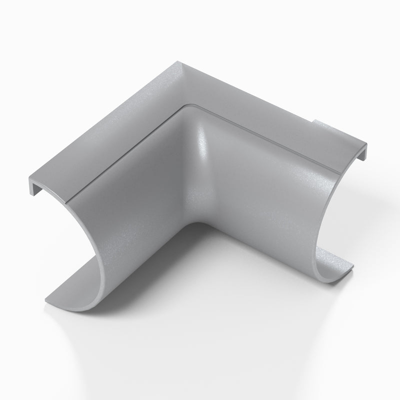 D-Line Trunking - 50x25mm Aluminium-Effect Internal Bend