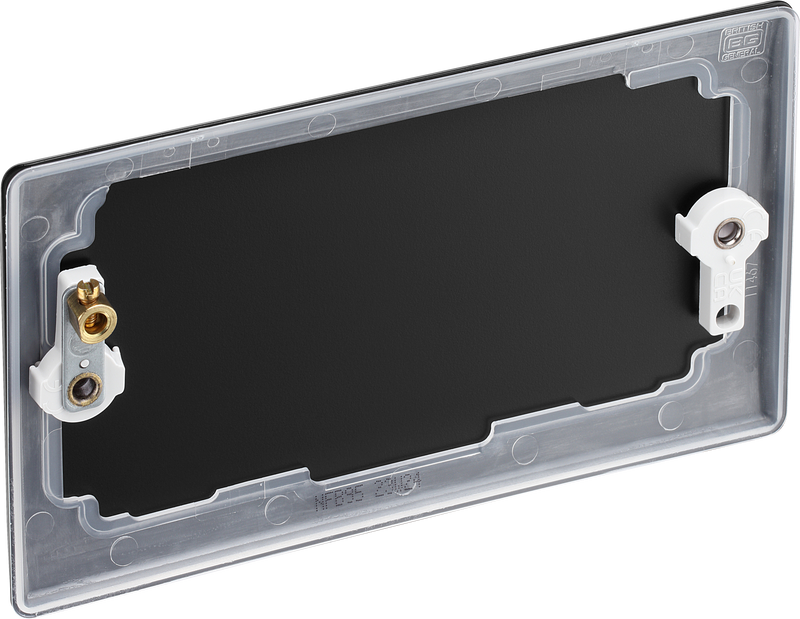 BG Electrical Nexus Metal Matt Black - Double, blank plate