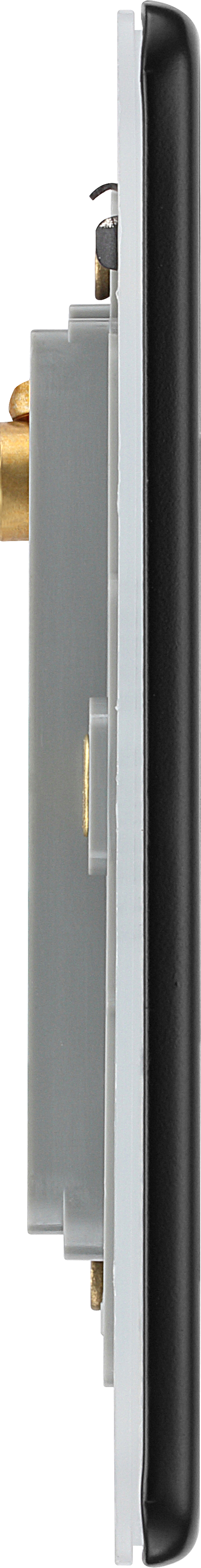 BG Electrical Flatplate Screwless Matt Black - 1 module - square