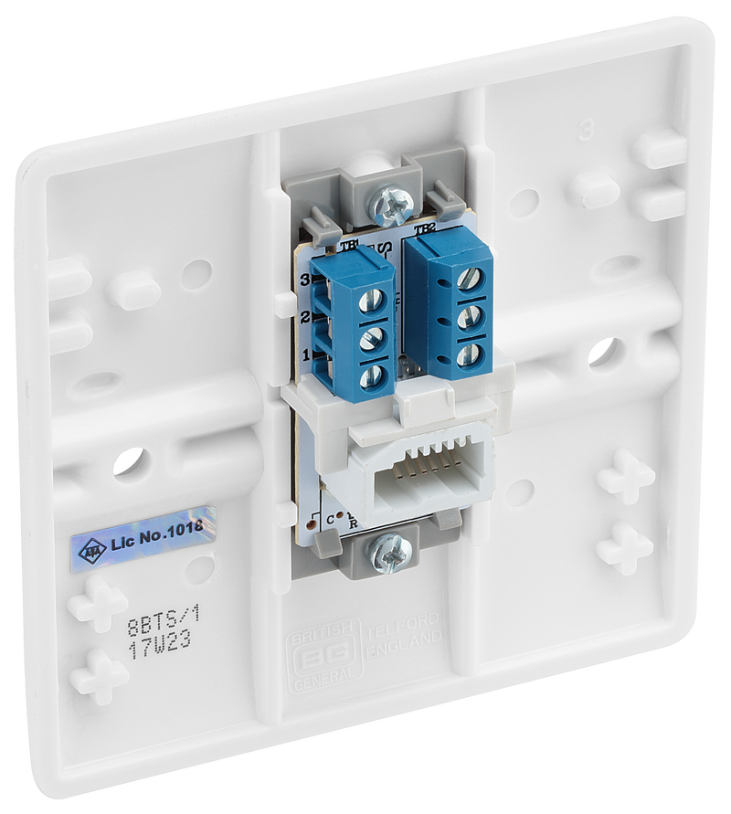 BG Electrical 800 Series - Single, telephone socket, secondary (screw)