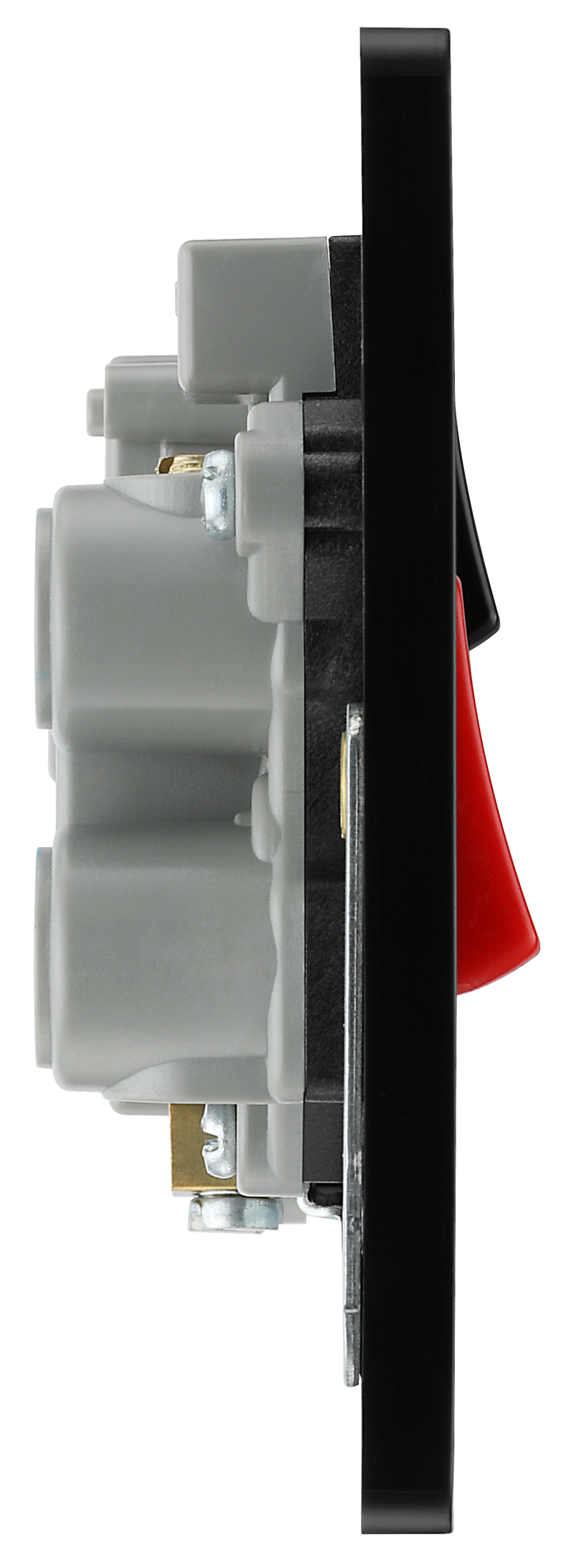 BG Electrical Evolve Satin Brass - 45A double pole with switched socket and indicators