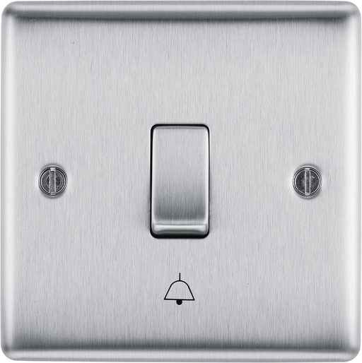 BG Electrical Nexus Metal Brushed Steel - Bell Push Switch