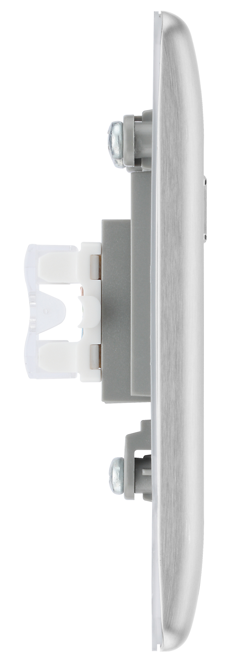 BG Electrical Nexus Metal Brushed Steel - Single, RJ45 data socket