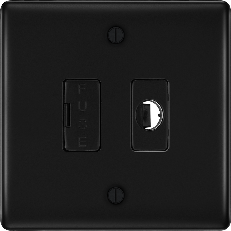 BG Electrical Nexus Metal Matt Black - Unswitched and fused with flex outlet