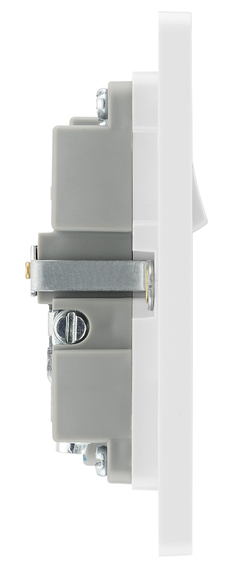 BG Electrical Evolve Brushed Steel - Single, switched, single pole, with 2 x USB A