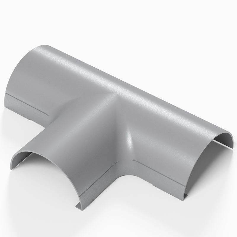 D-Line Trunking - 50x25mm Aluminium-Effect Equal Tee