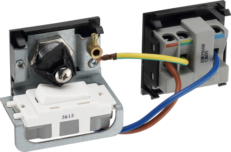 BG Electrical Euro Module - 13A double pole, key controlled socket