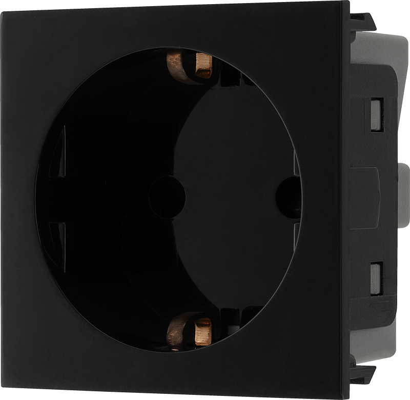 BG Electrical Euro Module - 16A Schuko, unswitched socket