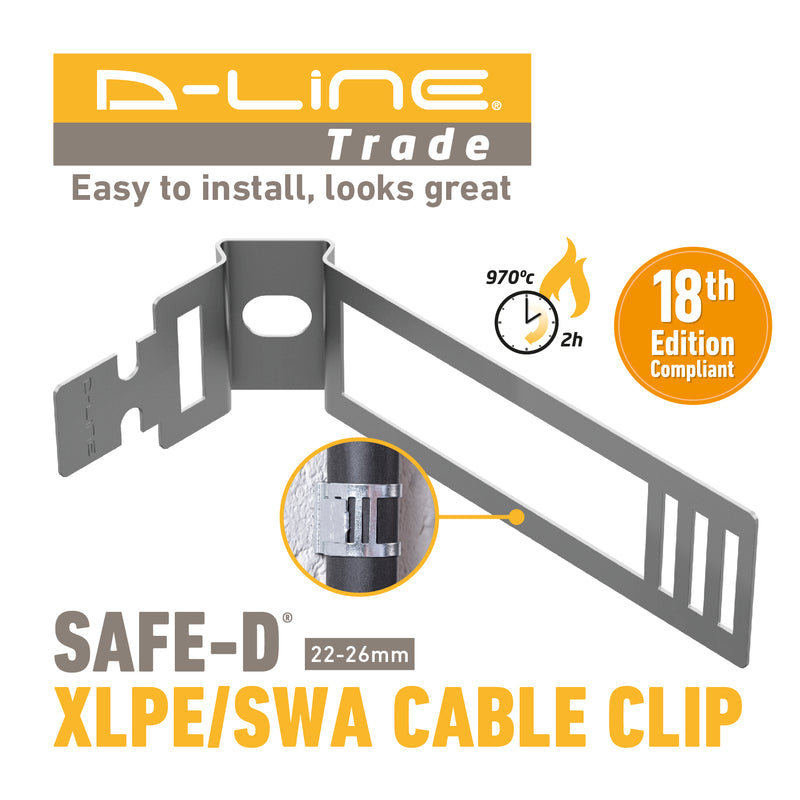 D-Line Fire Clip - Adjustable Cable Clip 22-26mm - Galv (Pack of 20)
