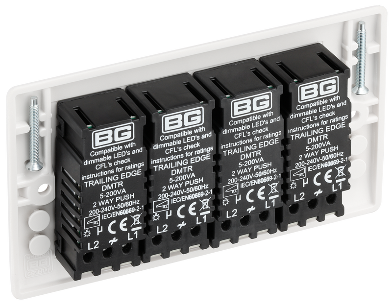 BG Electrical 800 Series - Quadruple, 2 way push 200W