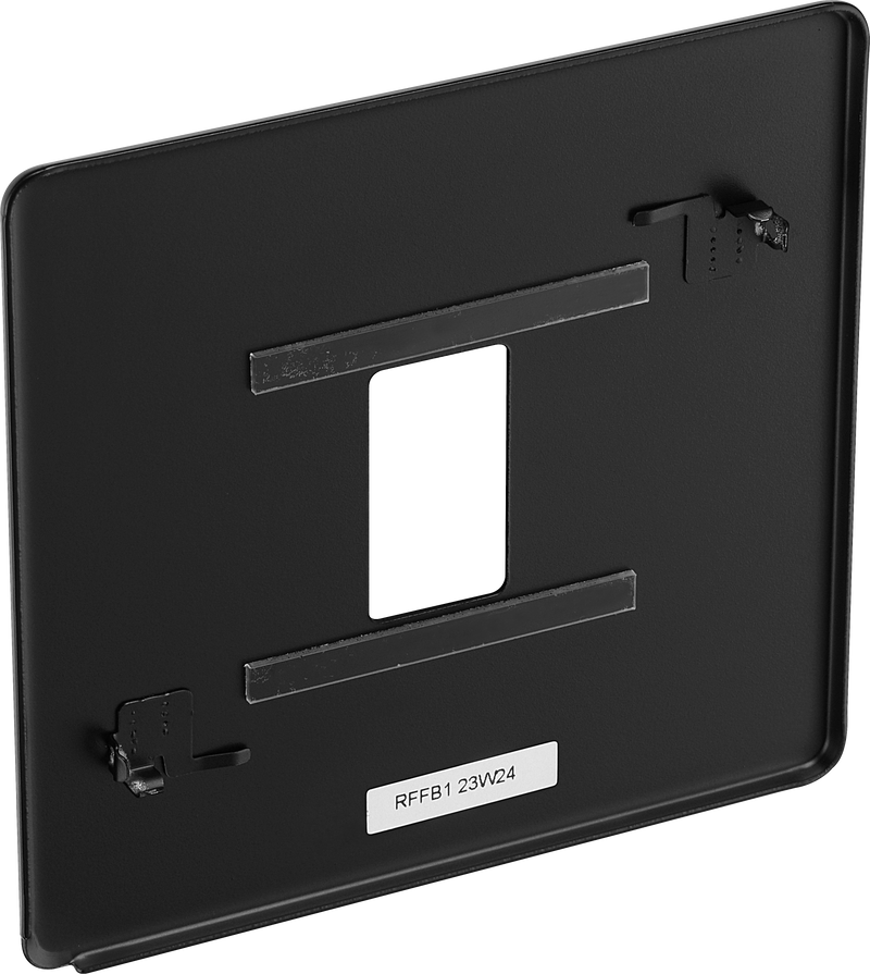 BG Electrical Flatplate Screwless Matt Black - 1 module - square
