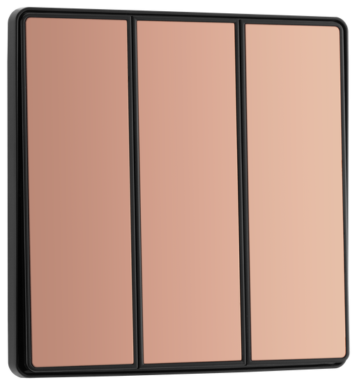 BG Electrical Evolve Polished Copper - Triple, 2 way switch, edge rocker
