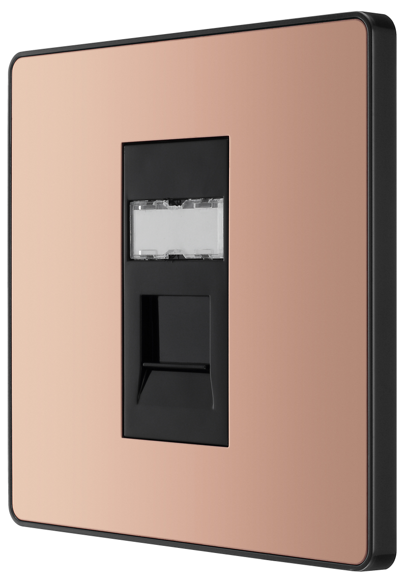 BG Electrical Evolve Polished Copper - Single, RJ45 telephone socket