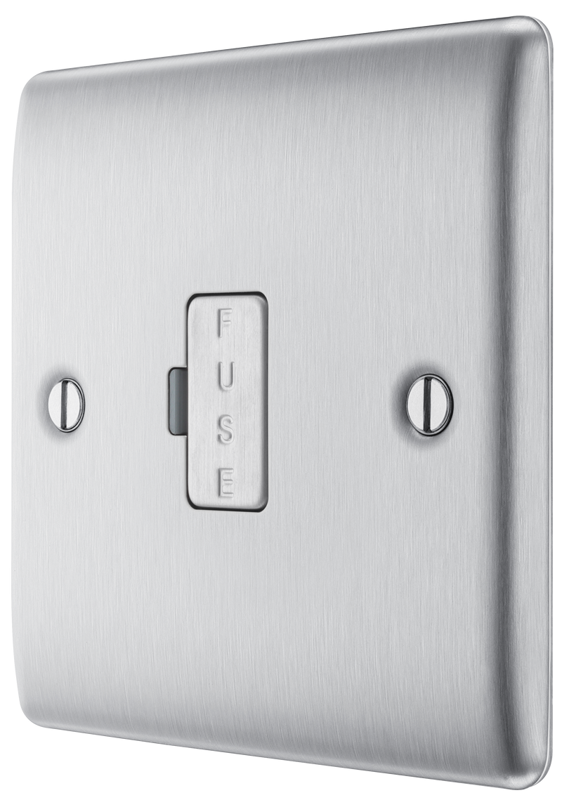 BG Electrical Nexus Metal Brushed Steel - Unswitched and fused
