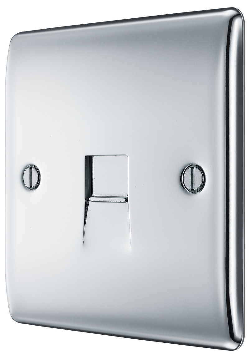 BG Electrical Nexus Metal Polished Chrome - Single, telephone socket, master