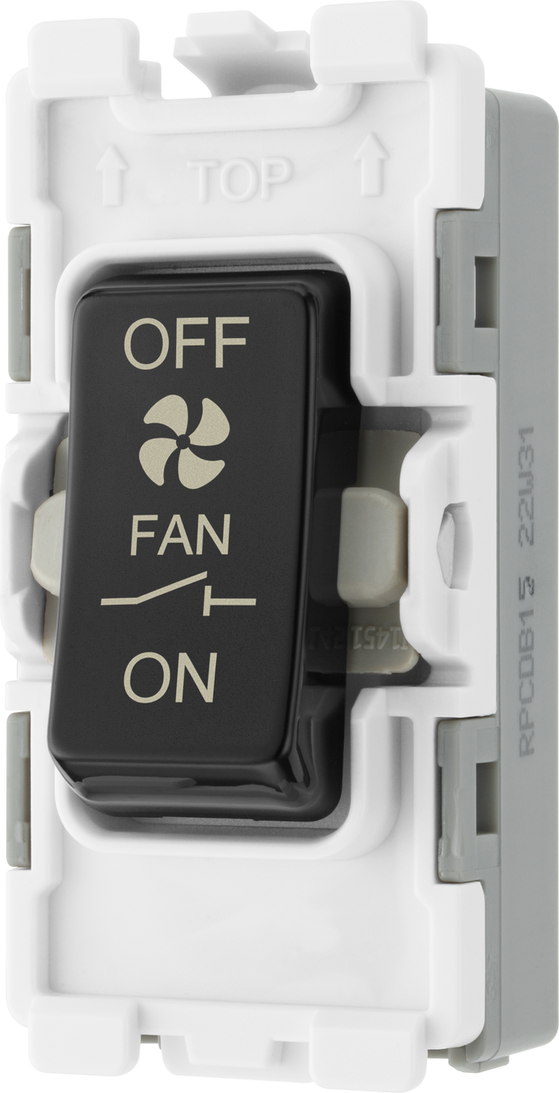 BG Electrical Grid - 3 pole fan isolator (EVOLVE BLACK)