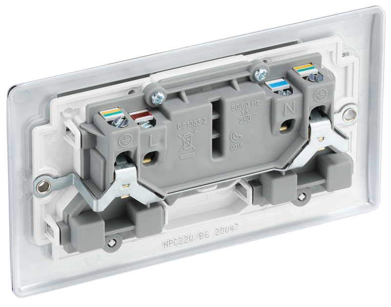 BG Electrical Nexus Metal Polished Chrome - Double, switched, double pole