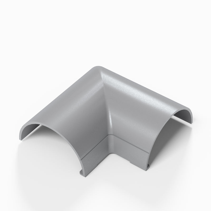 D-Line Trunking - 50x25mm Aluminium-Effect Flat Bend
