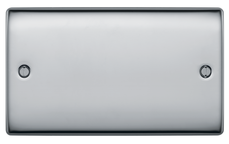BG Electrical Nexus Metal Polished Chrome - Double, blank plate