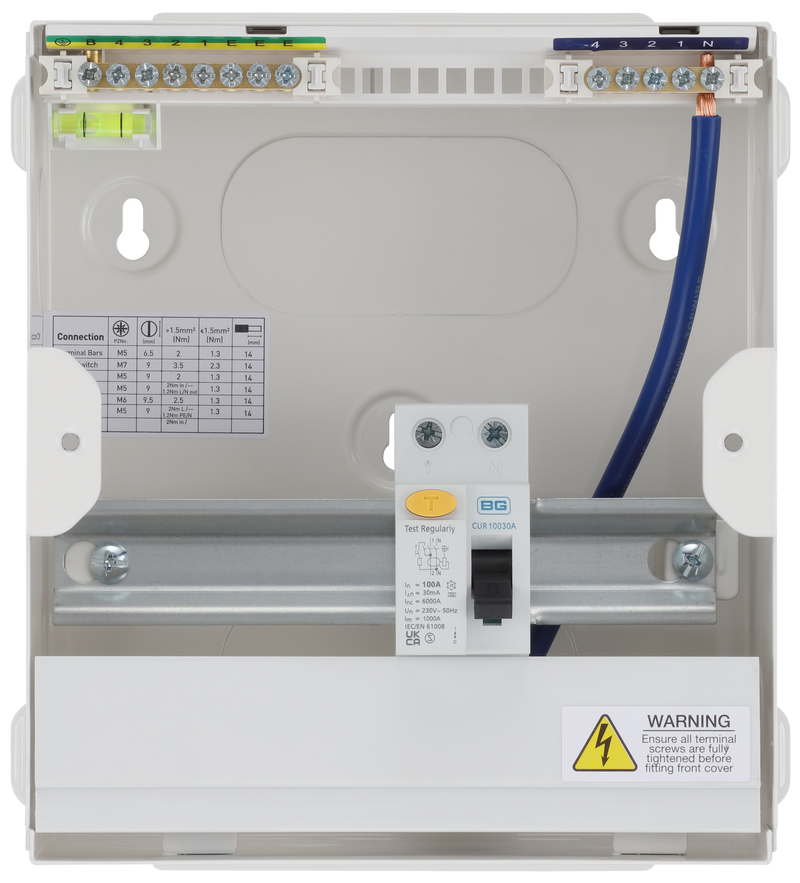 BG Circuit Protection Dual RCD - 6 module, 4 way, 100A Type A RCD