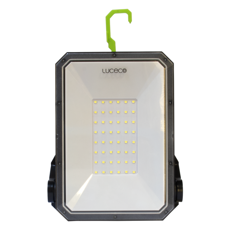 Luceco Folding Magnetic - USB-C rechargeable magnetic worklight with Power-bank for charging devices. Fully adjustable with and 3 lighting modes up to 1300 Lumens making ideal for professional and recreational applications.