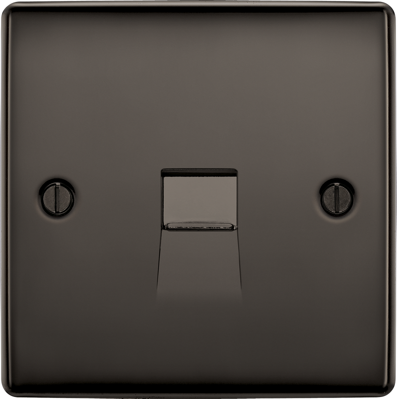 BG Electrical Nexus Metal Black Nickel - Single, RJ11 telephone socket