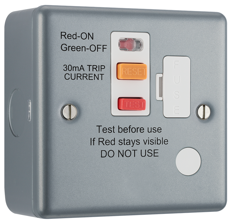 BG Electrical Metal Clad - Fused unswitched,with Type A RCD and flex outlet