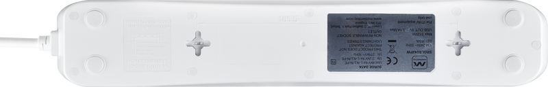 Masterplug High Gloss USB - 2 x USB A, 4 Sockets, 2m, 13A, Gloss White