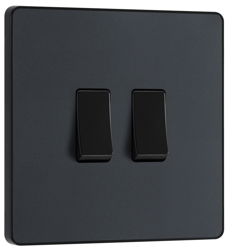 BG Electrical Evolve Matt Grey - Double, 2 way switch