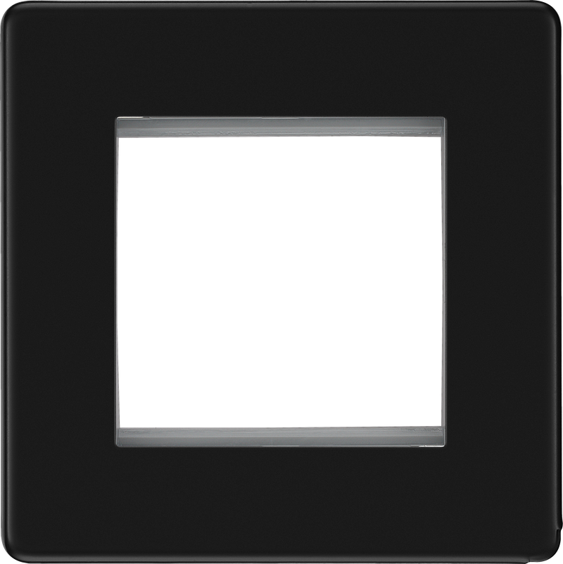 BG Electrical Flatplate Screwless Matt Black - 2 module - square