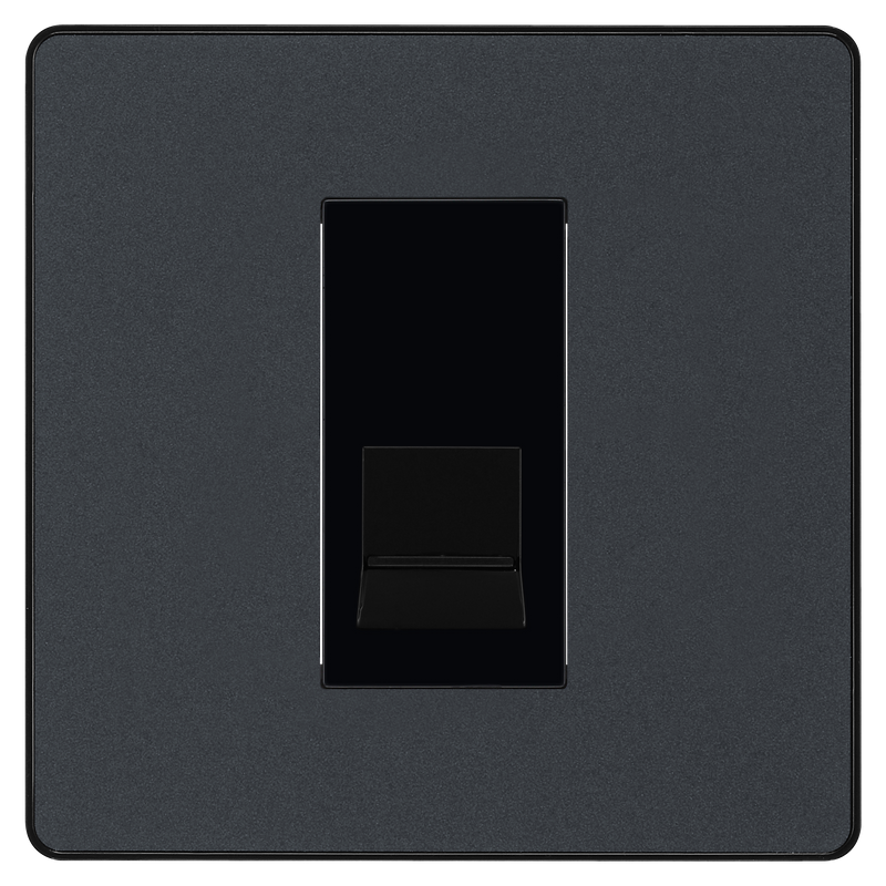 BG Electrical Evolve Matt Grey - Single, telephone socket, master