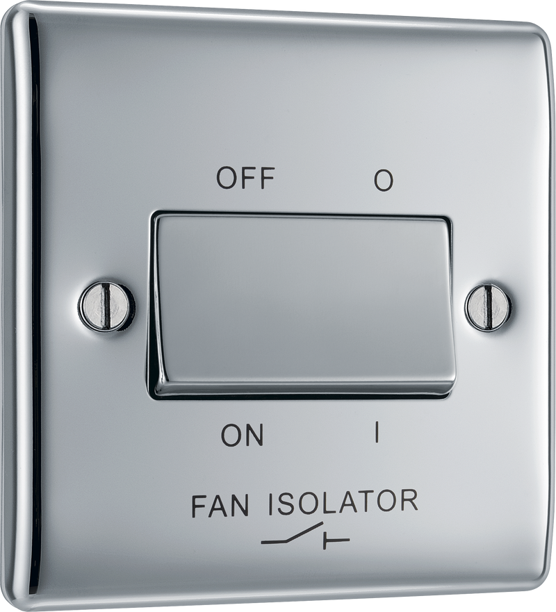 BG Electrical Nexus Metal Polished Chrome - Triple pole fan isolator